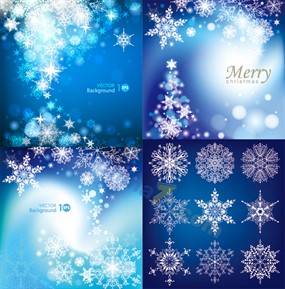 圣诞雪花 背景矢量素材